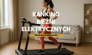 Kobieta ćwiczy na bieżni elektrycznej w domowym zaciszu.